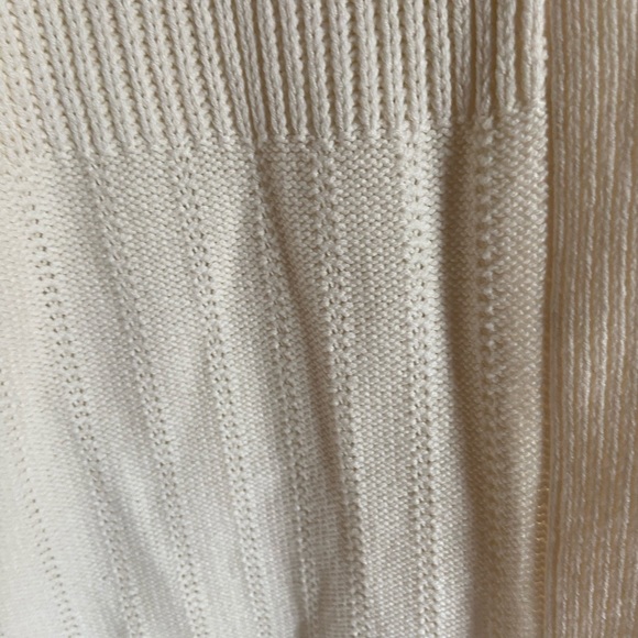 Cream. colored long sweater with button top. - Picture 2 of 4